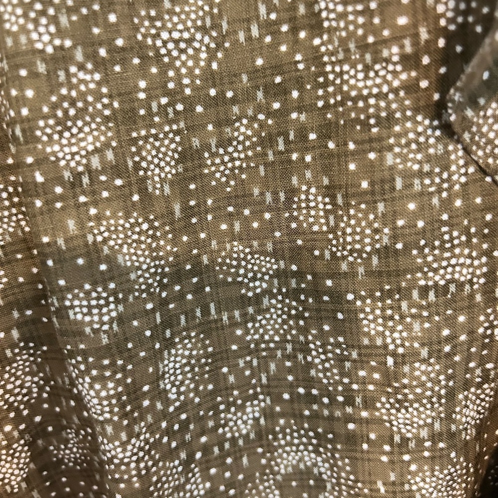 NWT LOFT Olive Green Ruffle Front Blouse Size L - Picture 3 of 7